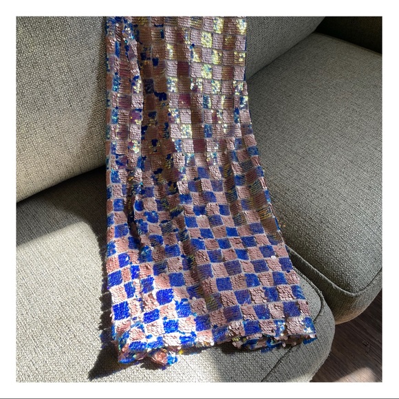 NWOT Pink Checkered Sequin Dress - Picture 3 of 5